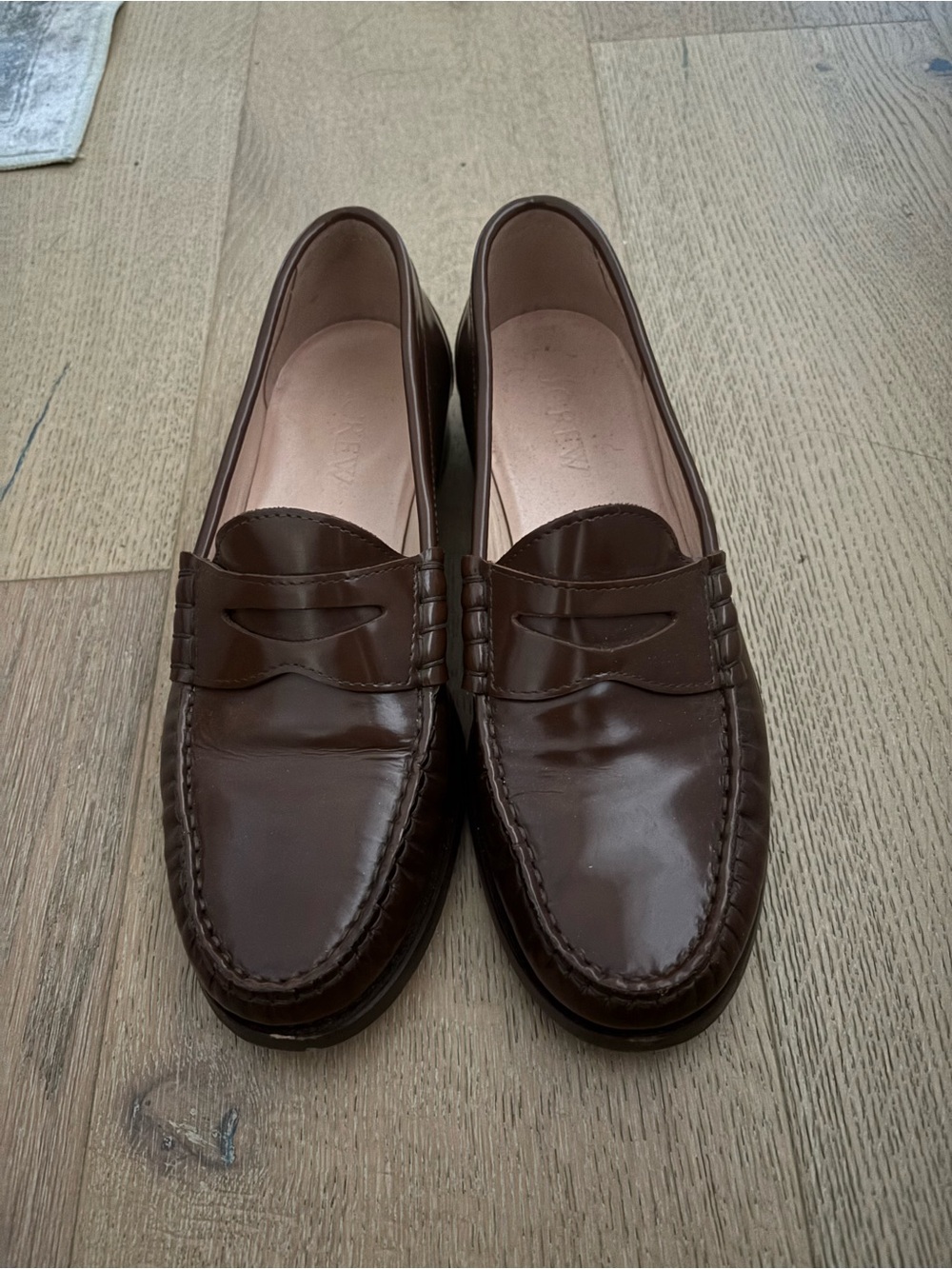 J. Crew Women's Brown Leather Penny Loafers